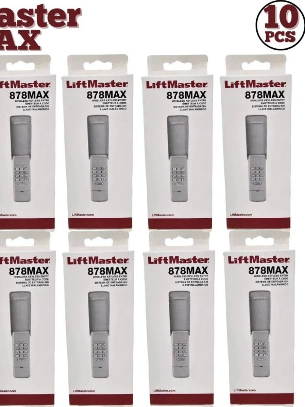 LiftMaster 878MAX Wireless Keyless Entry Flip Garage Door Keypad Gray 13-Button